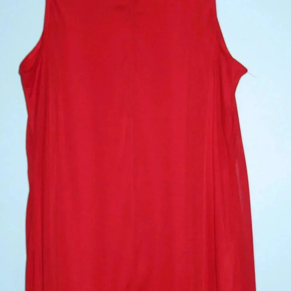 ANNALEE + HOPE Made in the USA Swing Dress Pearl Mock Neck Sleeveless Red XL - Picture 11 of 15